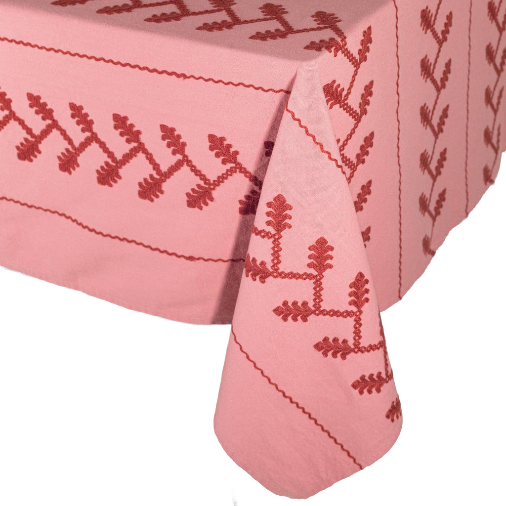 CAROLINA IRVING & DAUGHTERS TONAL RED VINE TABLECLOTH