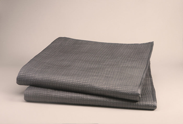 MOSAIC SLATE GREY SILK CHARMEUSE QUILT