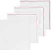 8 WHITE LINEN NAPKINS WITH PEONY PINKS