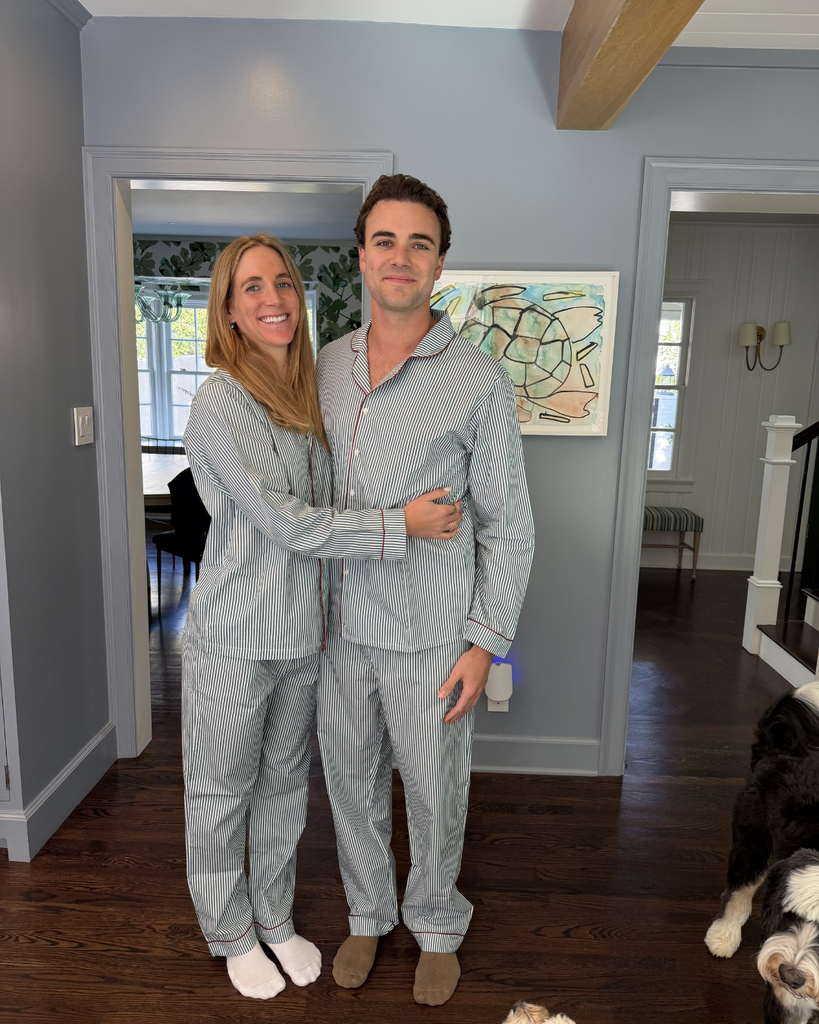 Green and White Striped Pajamas