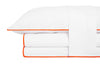 DS Linens Exclusive Hand-Sewn White with Orange Appliqué Sheeting (300 Thread Count Percale)