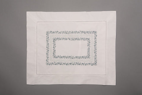 ESSEX - BOUDOIR SHAM WITH MONOGRAM (BLUE)