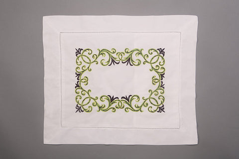 ESSEX - BOUDOIR SHAM WITH MONOGRAM (BLUE)
