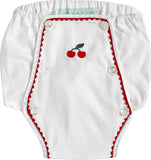 BABY BLOOMERS - CHERRIES WITH RIC RACK TRIM