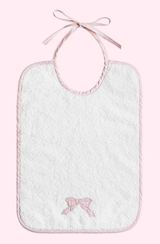 BABY BIB WITH RED CHERRY EMBROIDERY