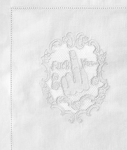 6 CORAL EMBROIDERED NAPKINS