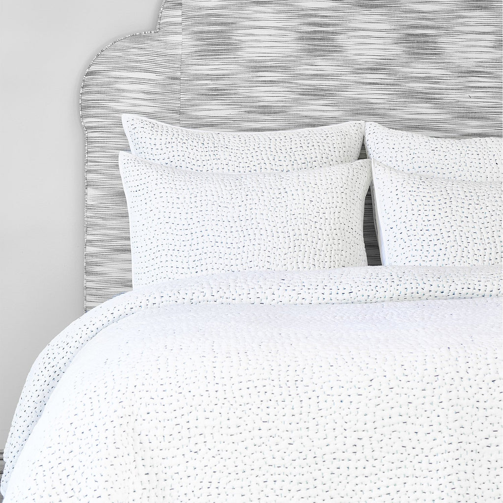 Organic Hand Stitched Light Indigo Quilt