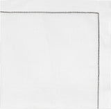 8 WHITE LINEN NAPKINS WITH ANY COLOR HEMSTITCH